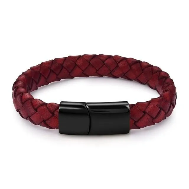 Unisex Braided Leather Bracelet