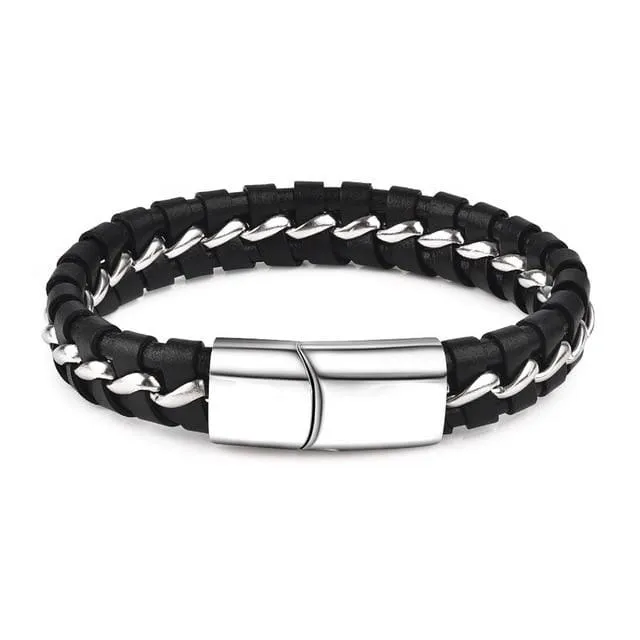 Unisex Braided Leather Bracelet