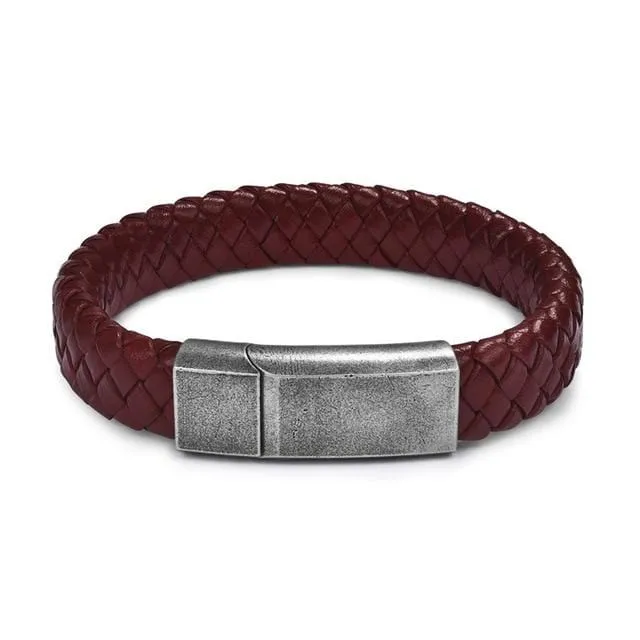 Unisex Braided Leather Bracelet