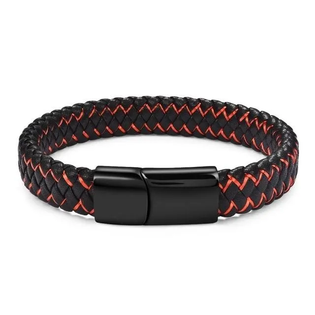 Unisex Braided Leather Bracelet