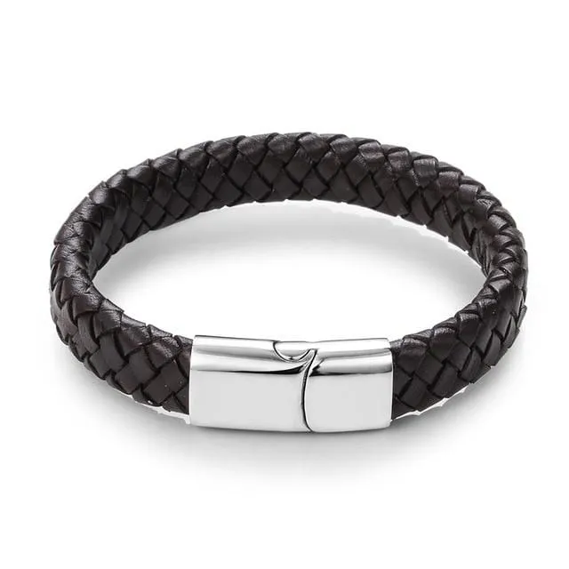 Unisex Braided Leather Bracelet