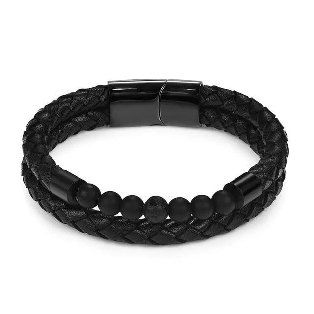 Unisex Braided Leather Bracelet