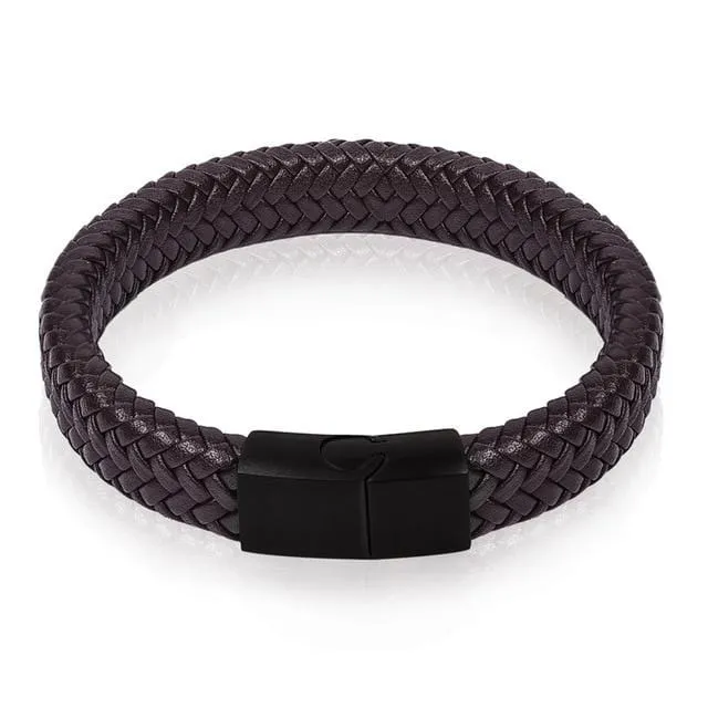 Unisex Braided Leather Bracelet
