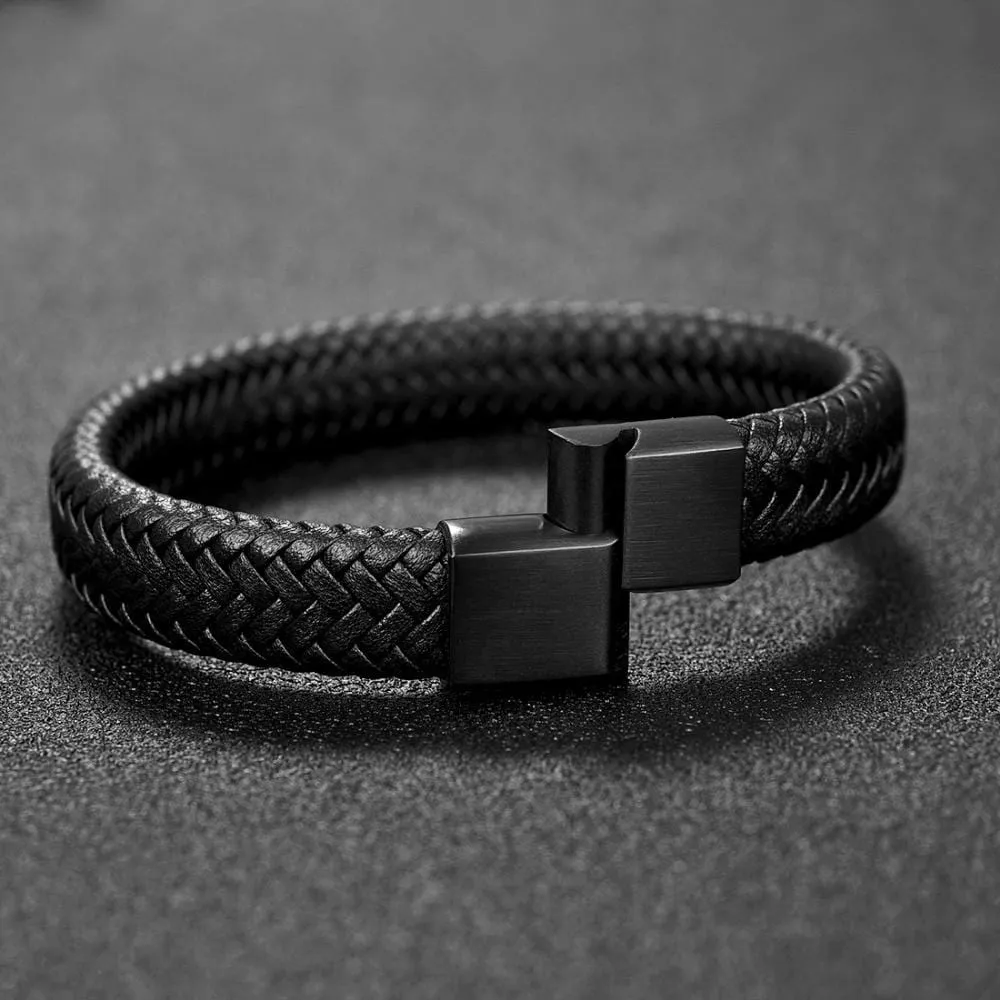Unisex Braided Leather Bracelet
