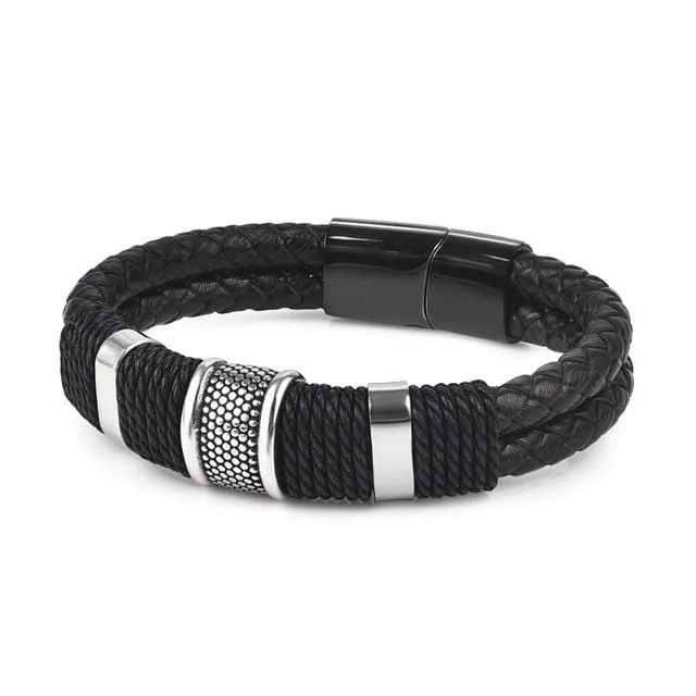 Unisex Braided Leather Bracelet