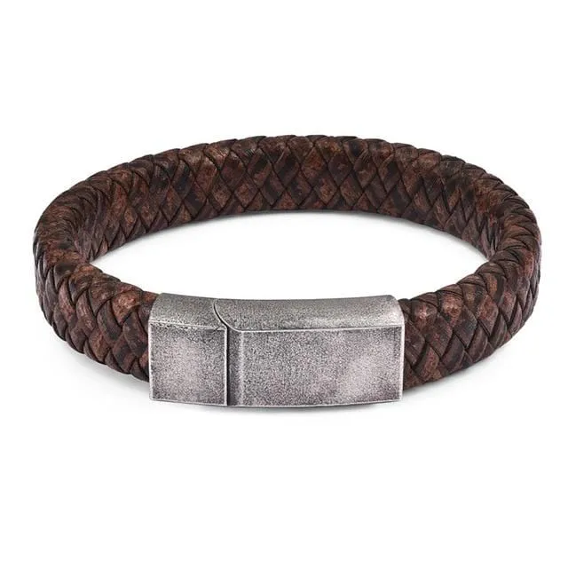Unisex Braided Leather Bracelet