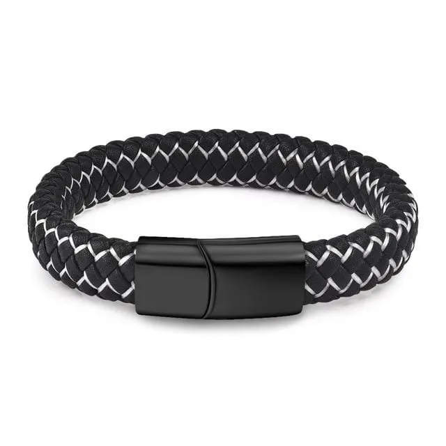 Unisex Braided Leather Bracelet