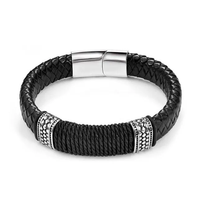 Unisex Braided Leather Bracelet