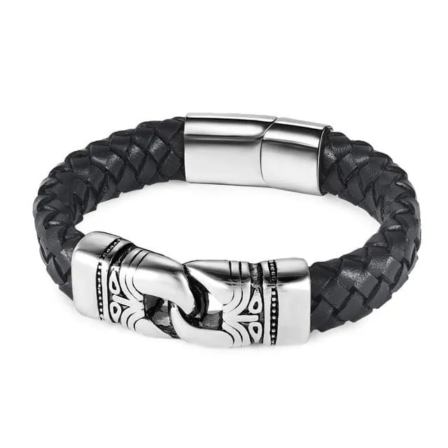 Unisex Braided Leather Bracelet