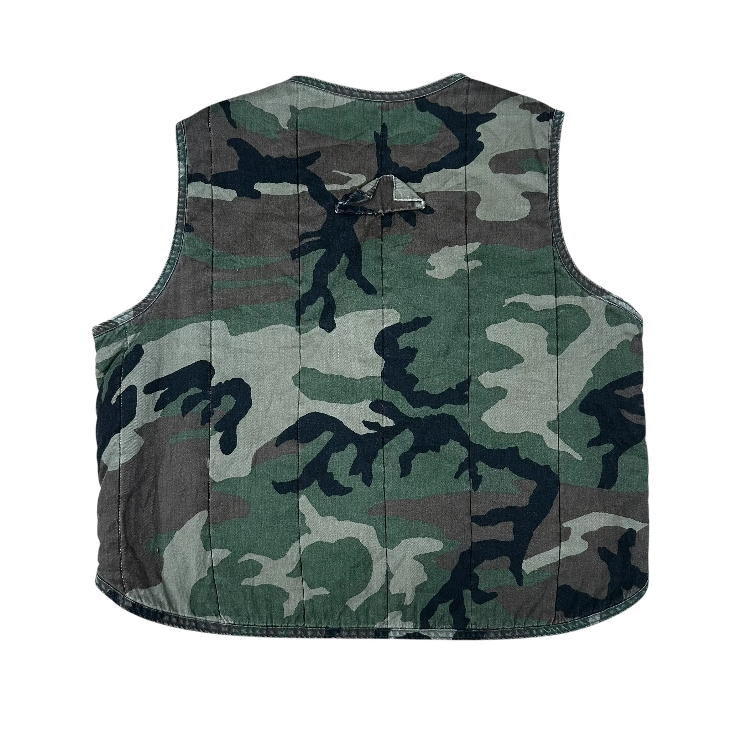 Vintage Camo & Orange Lined Hunting Vest - M