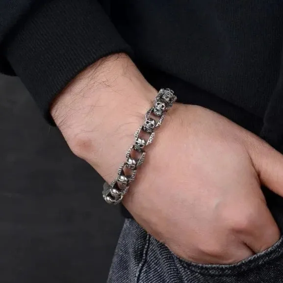 Vintage Dominant Punk Skull Bracelet