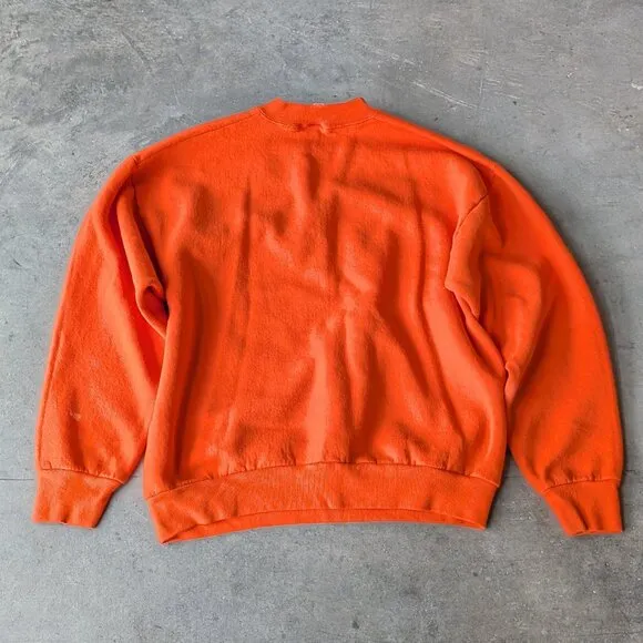 Vintage India Ink Handpainted Orange Halloween Witch Ghost Skeleton Sweatshirt
