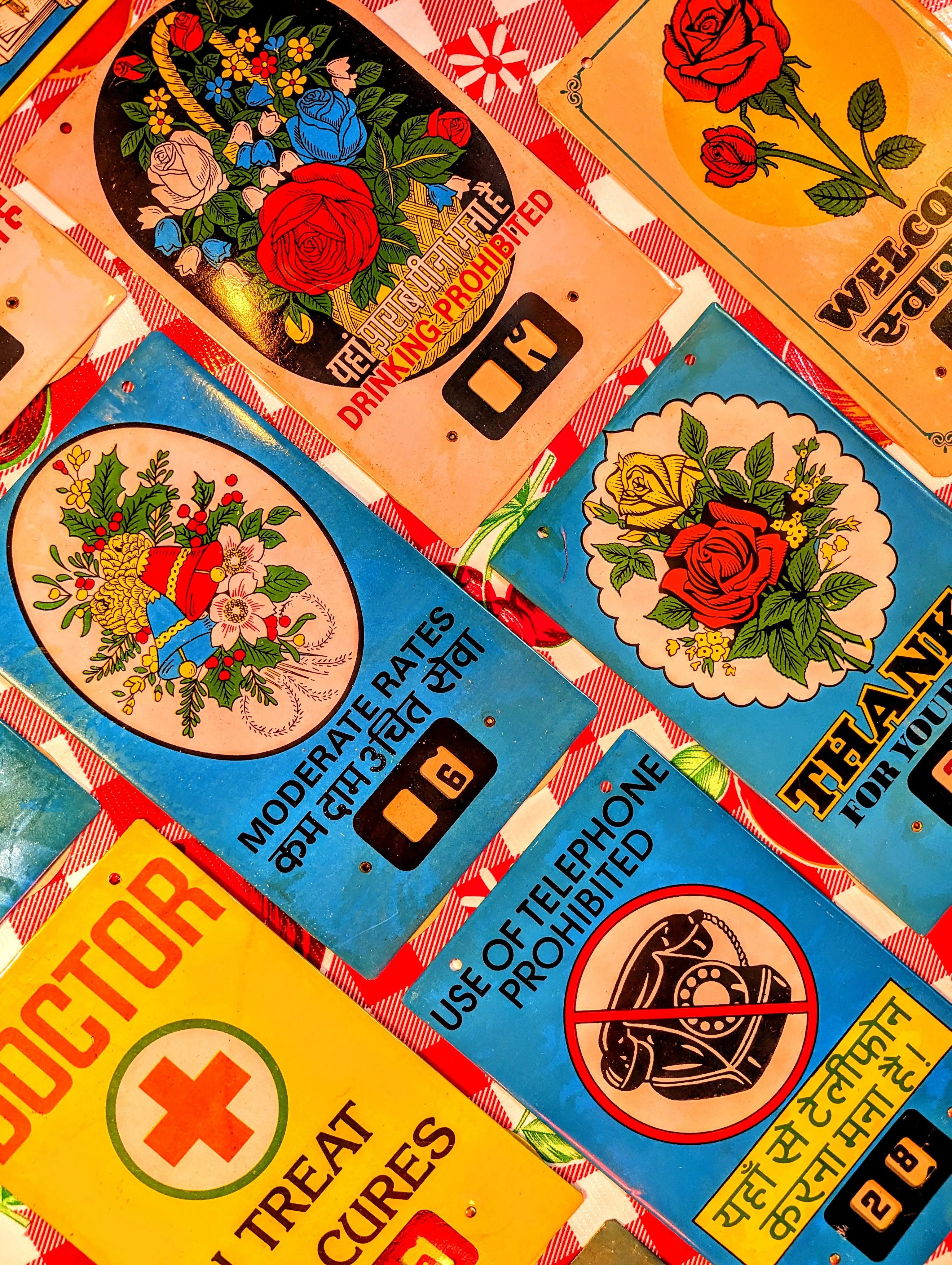 Vintage indian shop signs
