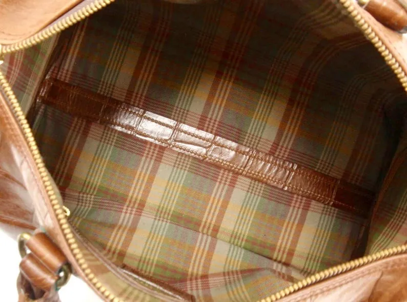 Vintage Mulberry brown croc embossed leather speedy style handbag.Classic purse by Roger Saul. 050320r8