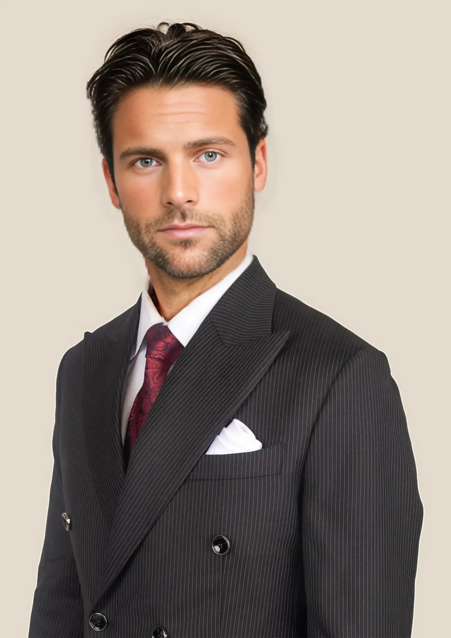 Waverly Black Pinstripe Suit
