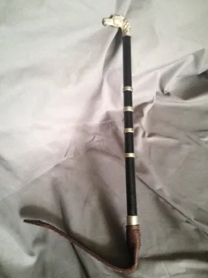 Whip Sterling Silver Horse Head Cap & WWII Swagger Stick Custom Design Known Provenance