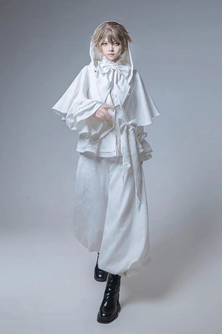 White Rabbit Hunting White Moonlight Edition Vintage Ouji Fashion Lolita Trousers