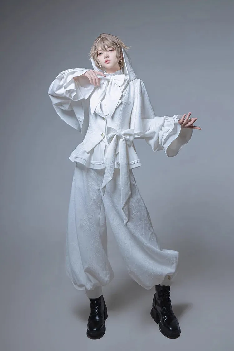 White Rabbit Hunting White Moonlight Edition Vintage Ouji Fashion Lolita Trousers