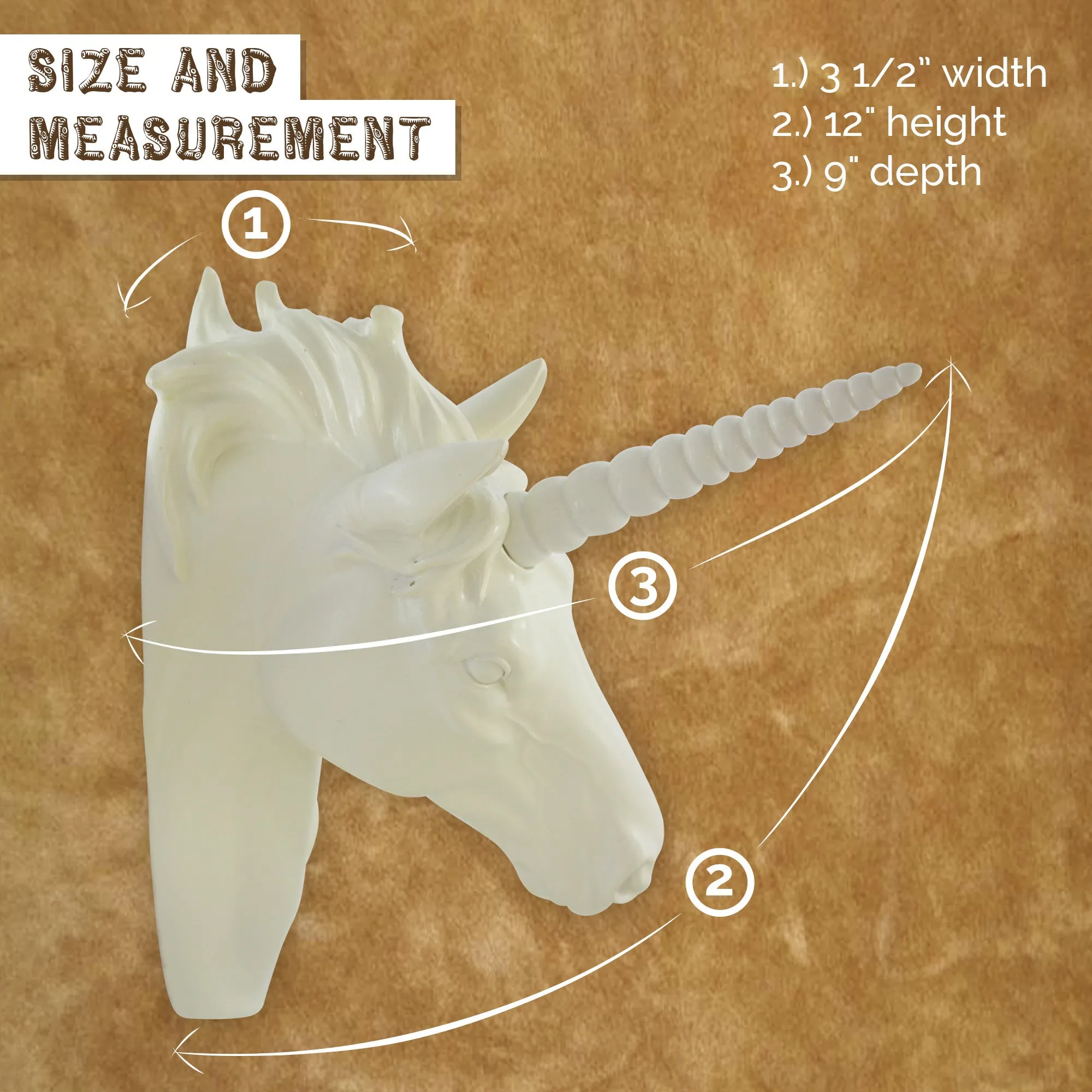 White Unicorn Head Wall Mounted Sculpture Decoration