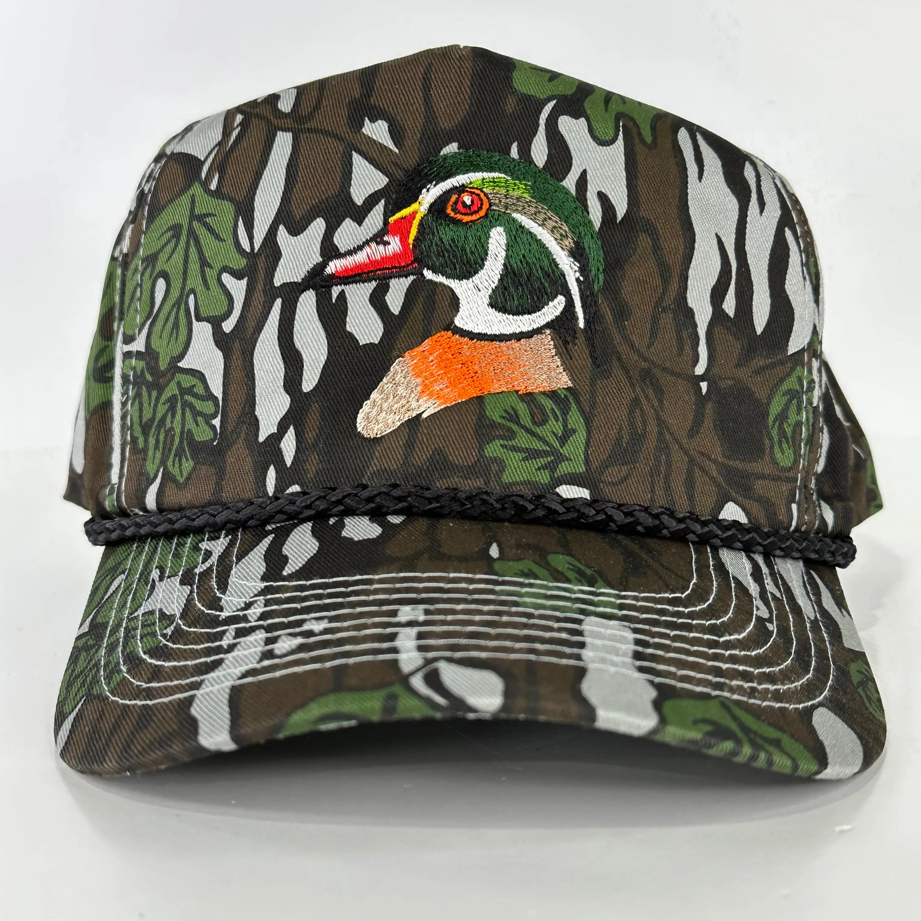 WOOD DUCK Green Leaf CAMO SNAPBACK Hunting Vintage Trucker Cap Hat Custom Embroidered