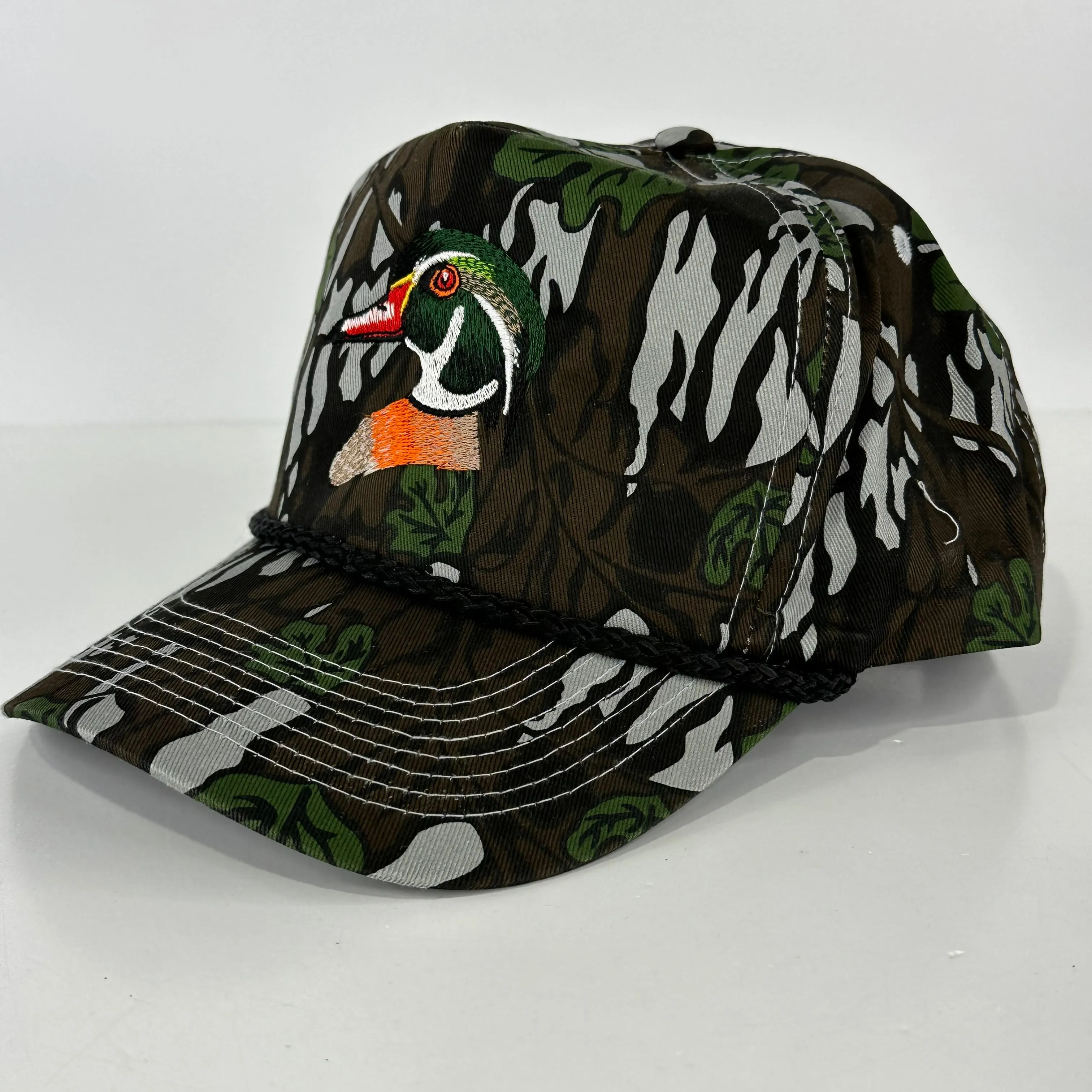 WOOD DUCK Green Leaf CAMO SNAPBACK Hunting Vintage Trucker Cap Hat Custom Embroidered