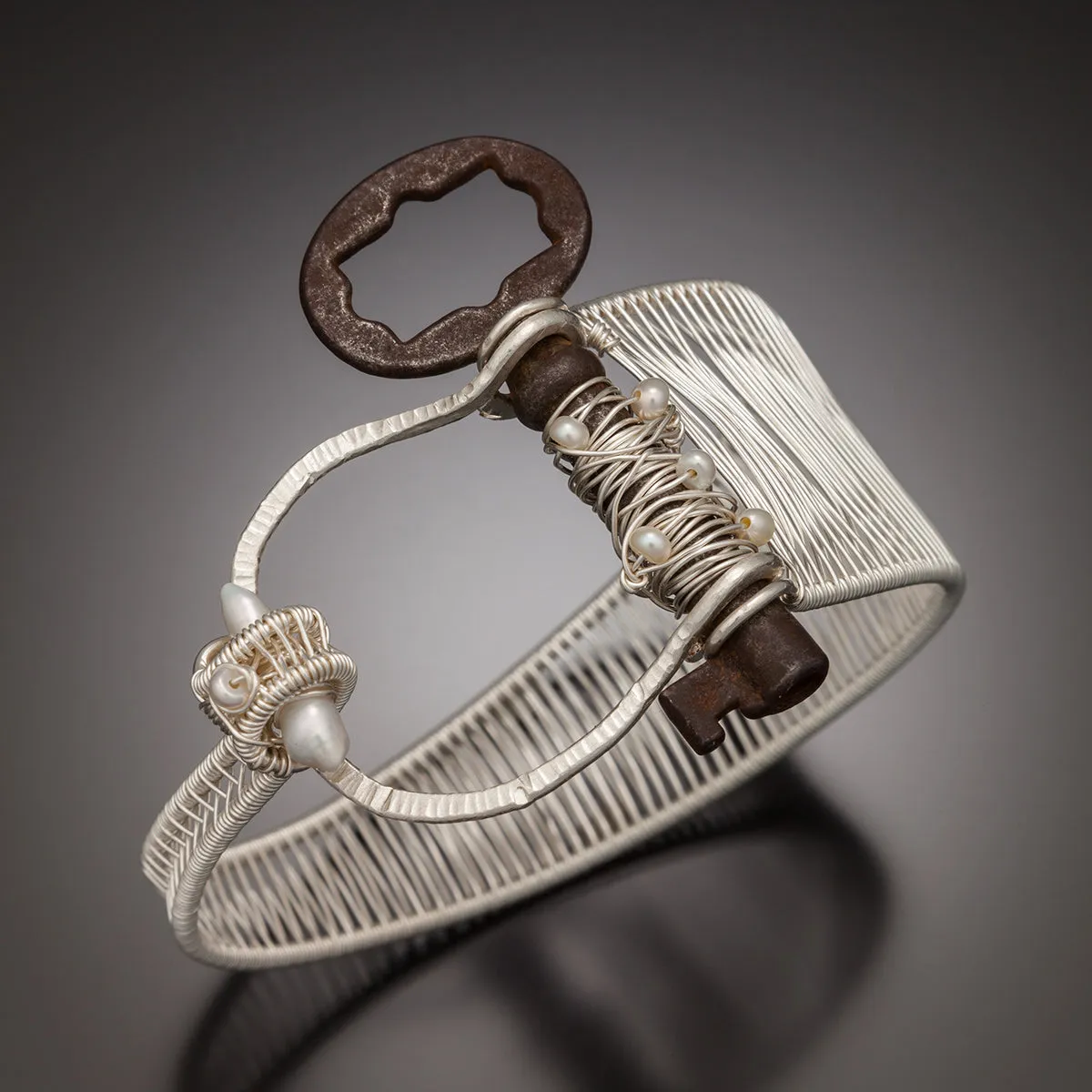 Woven Asymmetrical Skeleton Key Cuff