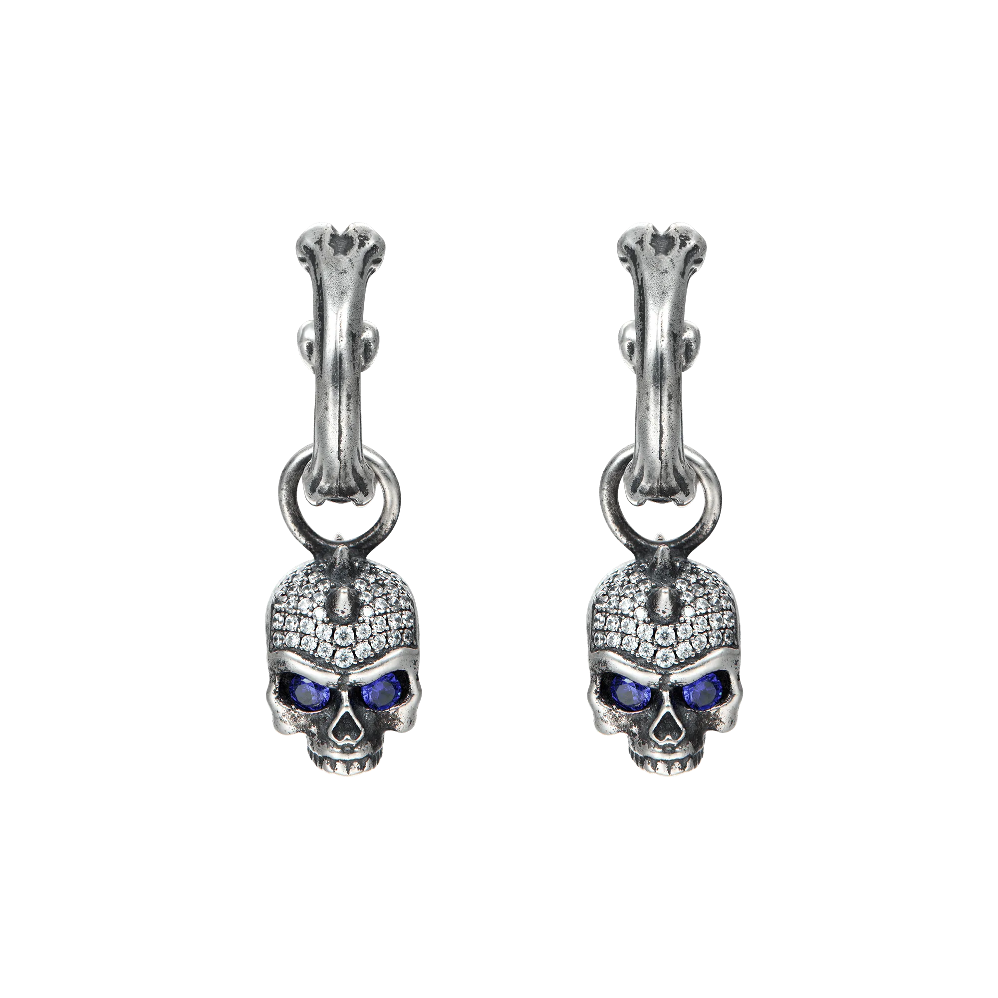 X Iced Skull Dangly Earring