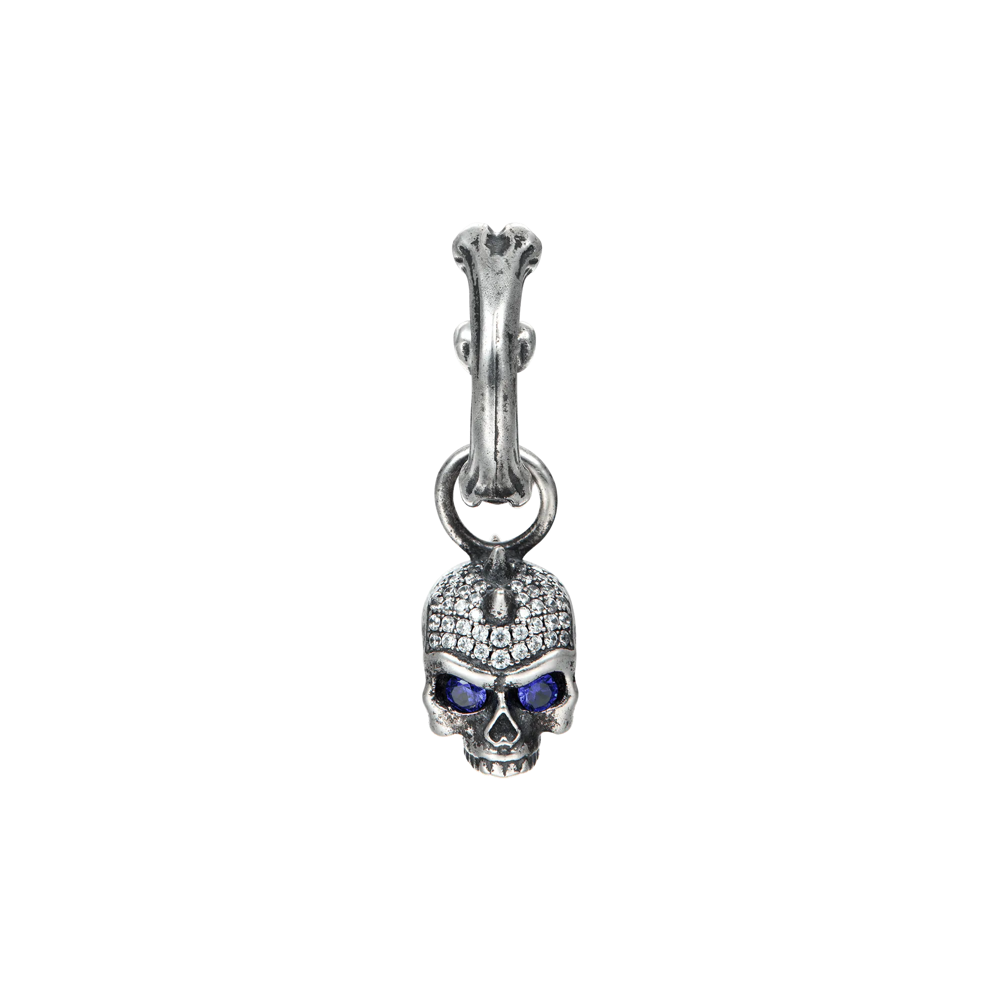 X Iced Skull Dangly Earring