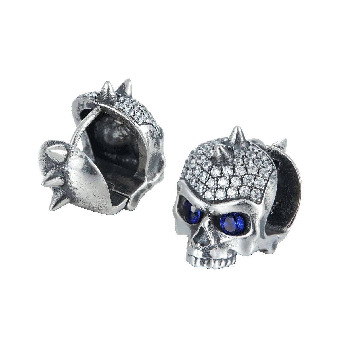 X Iced Skull Hoop Earring-Single