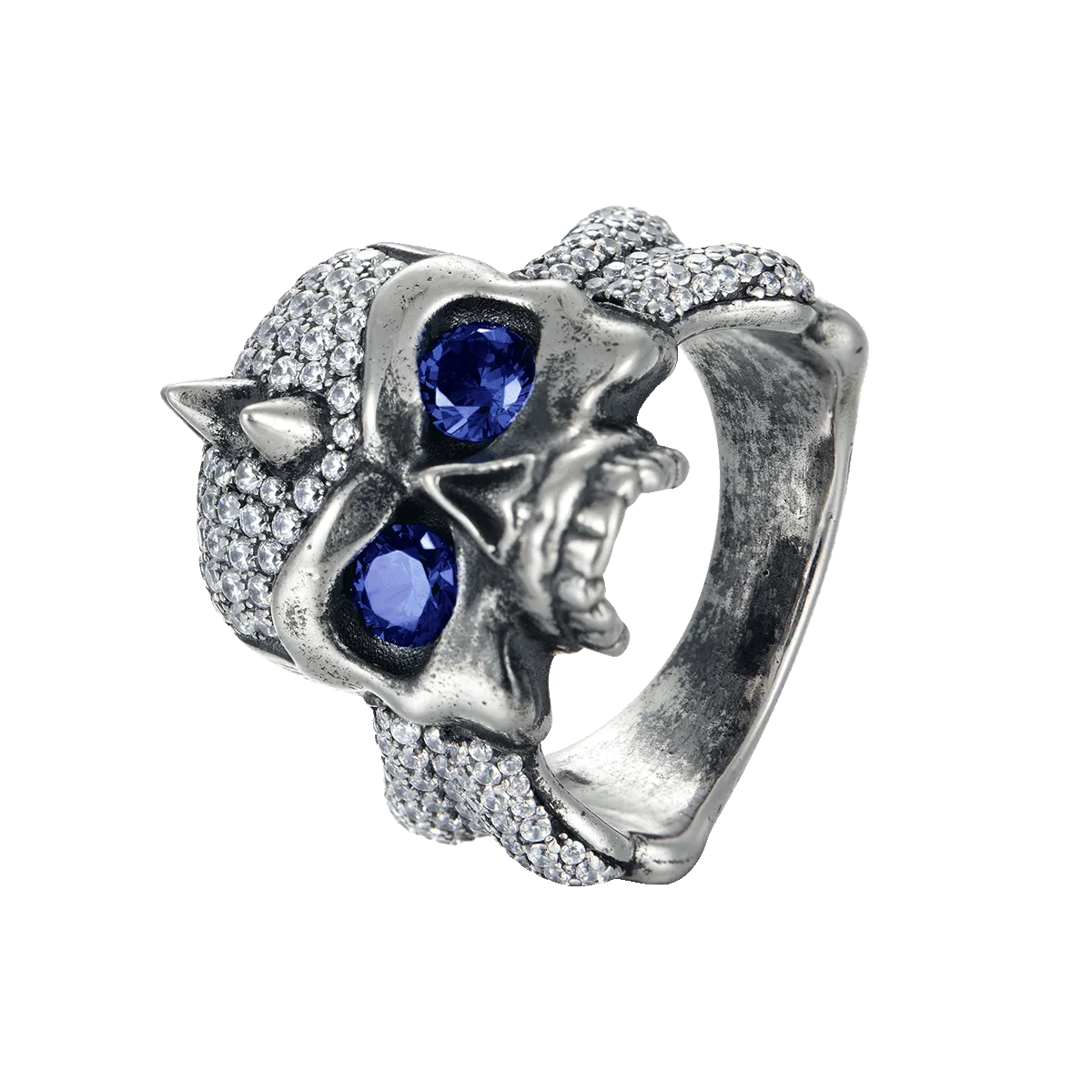 X Iced Skull Ring