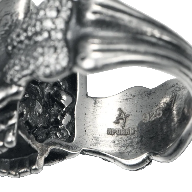 X Iced Skull Ring